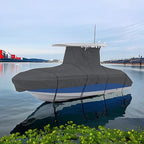 For Center Console Boats With T-Top Roofs Heavy Duty Boat Cover 20-22ft Grey