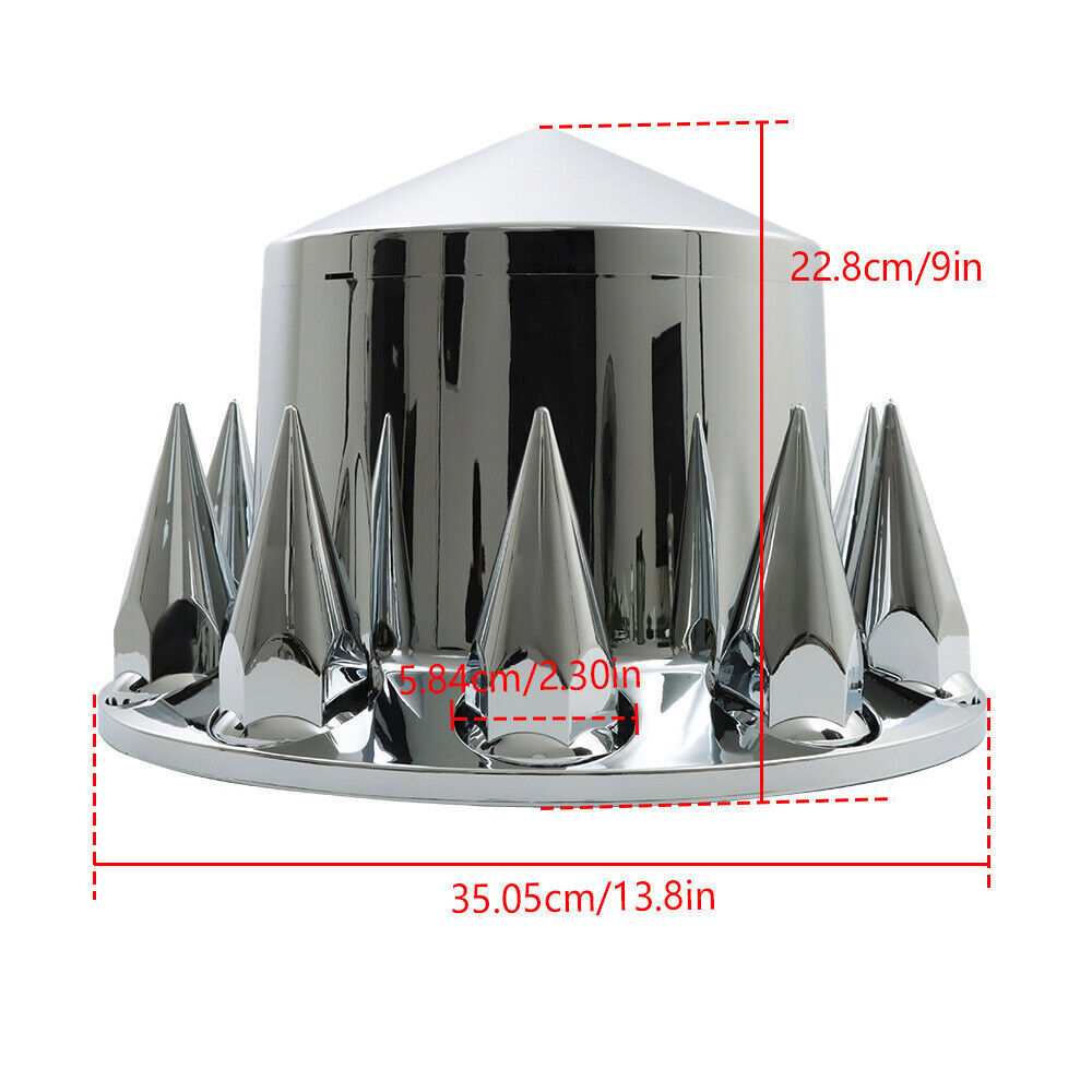 Rear Axle Wheel Covers 33mm Spike Screw-on Lug Nut Cover For Semi Truck