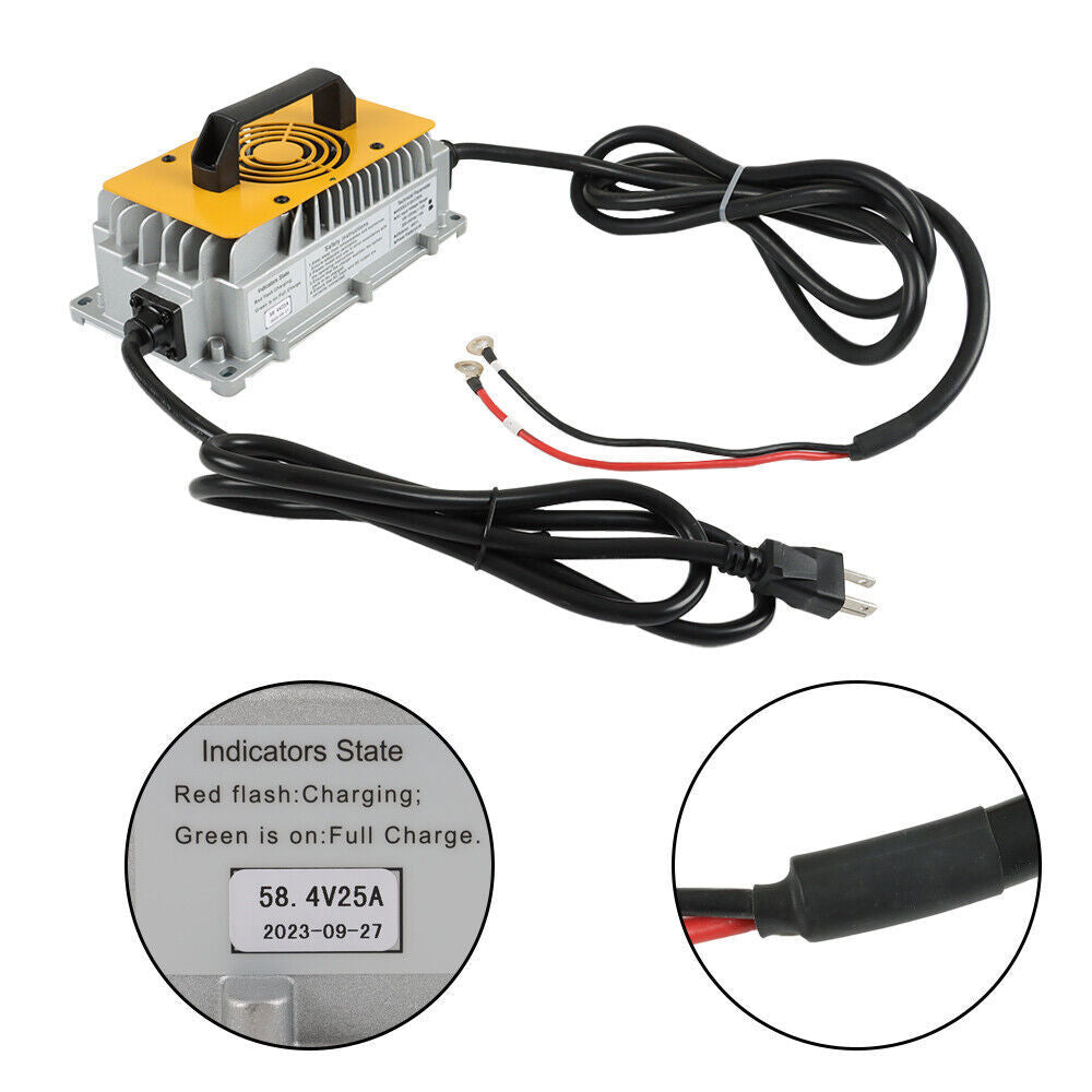 58.4V 25A(18A @110 VAC;25A @220 VAC) Golf Cart Lithium Battery Charger LiFePO4
