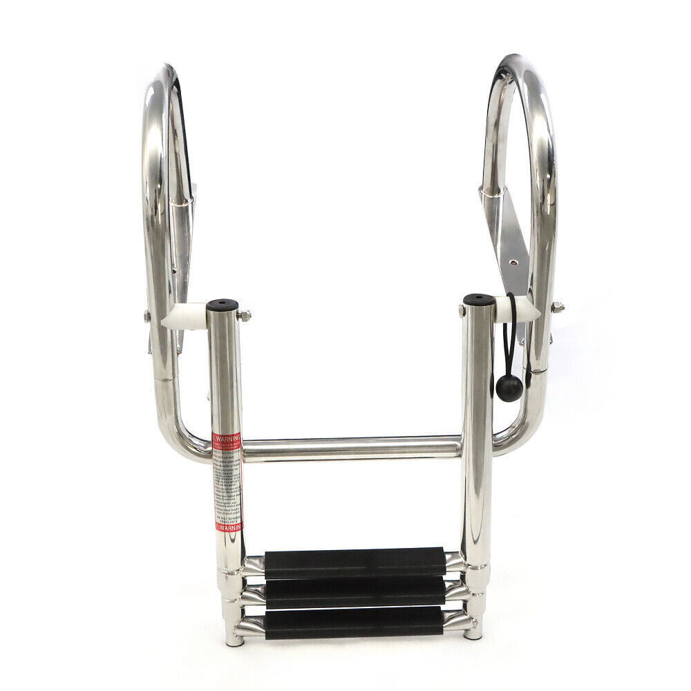 Boat Ladder Stainless Steel 3 Steps Telescoping Ladder Folding Dock Ladder