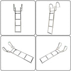 4 Steps Pontoon Boat Ladder Stainless Steel Folding Telescoping Rear Entry