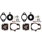Set of 2 Carburetor Carb Rebuild Kit w Float For Johnson Evinrude 50 55 60 HP