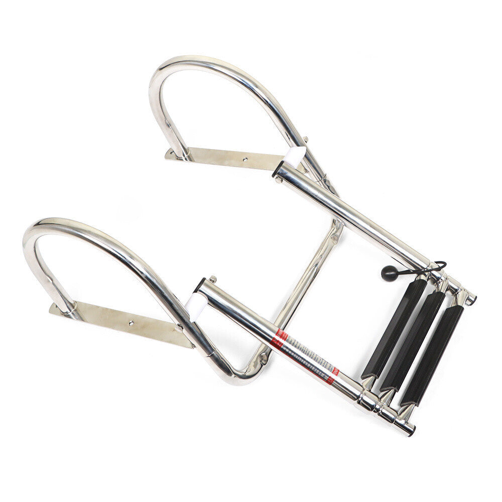 3 Steps Boat Ladder Stainless Steel in-Board Telescoping Folding Dock Ladder
