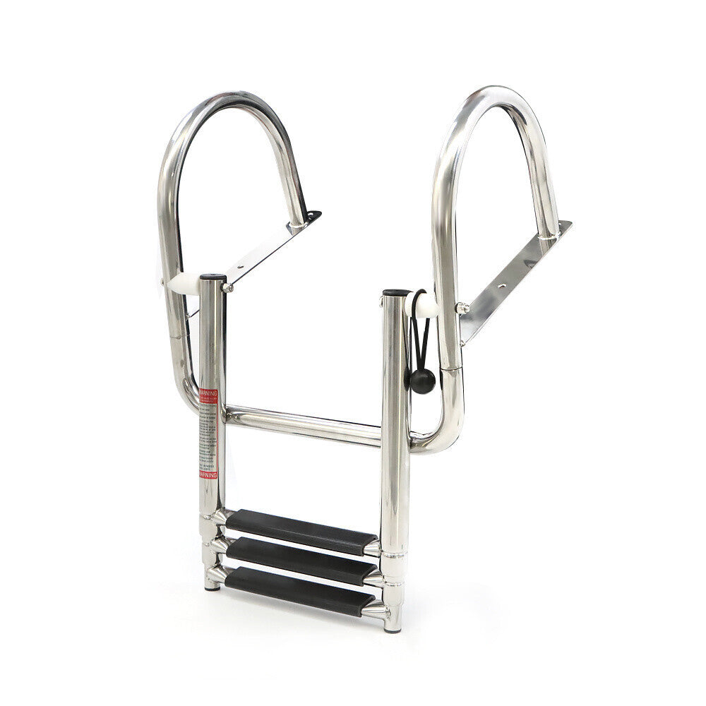 3 Steps Boat Ladder Stainless Steel in-Board Telescoping Folding Dock Ladder
