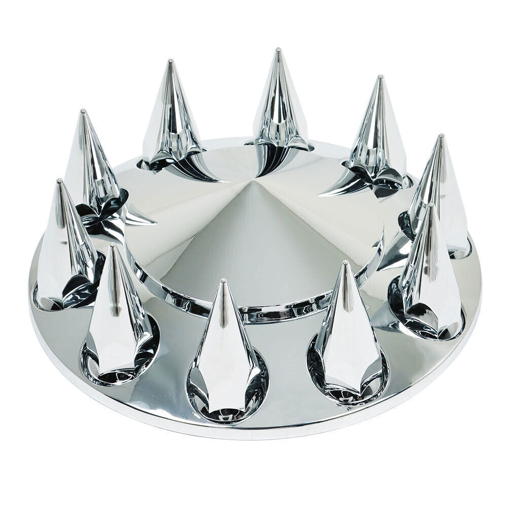 ABS Chrome Front Axle Cover 33mm Thread-on Nut Covers For Semi Truck Spiked