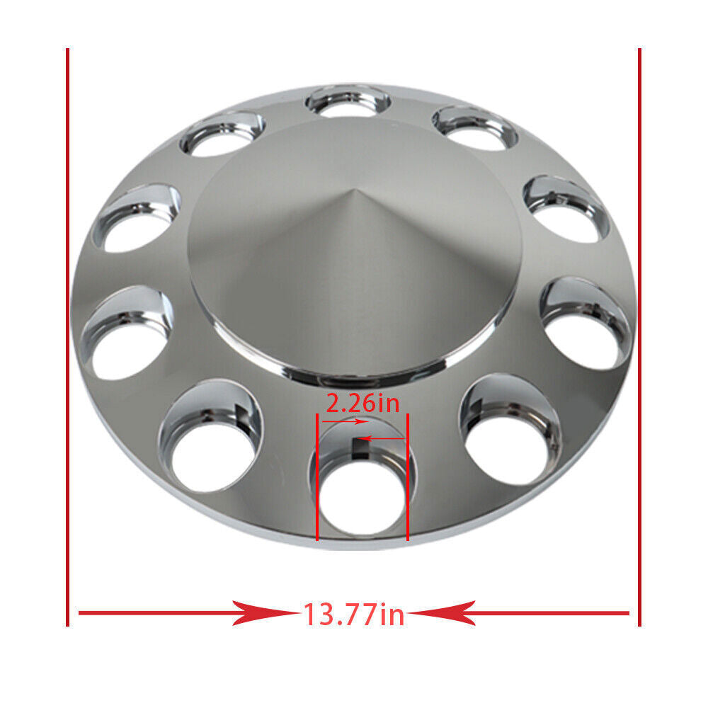 ABS Chrome Front Axle Cover 33mm Thread-on Nut Covers For Semi Truck Spiked