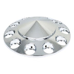 ABS Chrome Front Axle Cover 33mm Thread-on Nut Covers For Semi Truck Spiked