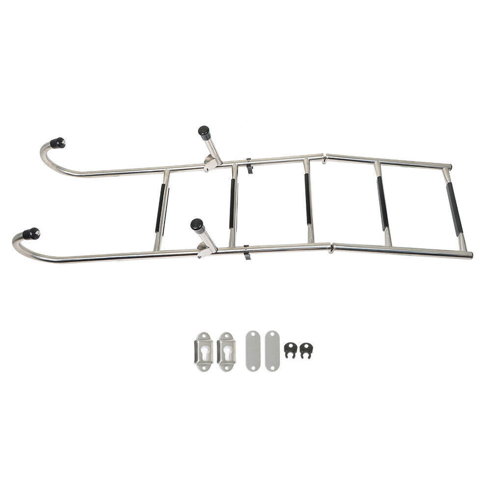 Stainless Steel Folding Ladder Telescoping 400 lb. Limit For Boats 5 Step