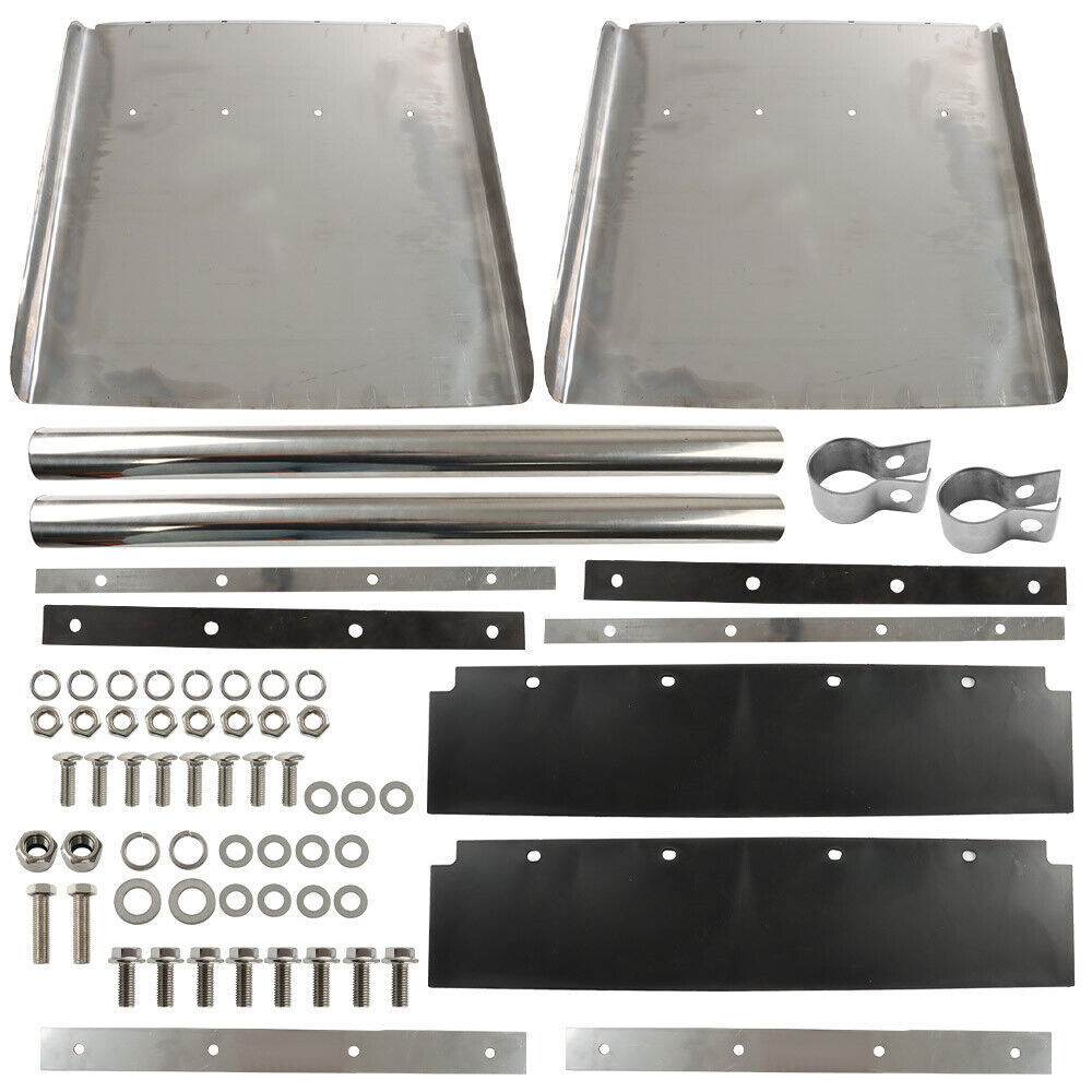 24"x24" Quarter Fender Set Stainless Steel Fit For Volvo VNL Semi Truck