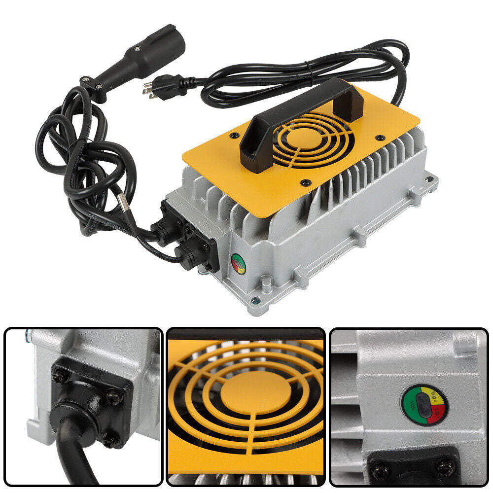 Golf Cart 48V 17A Battery Charger Set For Club Car DS/Precedent 3-Pin Round Plug