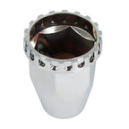 Set of 2 Chrome Front Axle Wheel Cover with Hub Cap 33mm Lug Nuts for Semi Truck