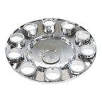 Set of 2 Chrome Front Axle Wheel Cover with Hub Cap 33mm Lug Nuts for Semi Truck
