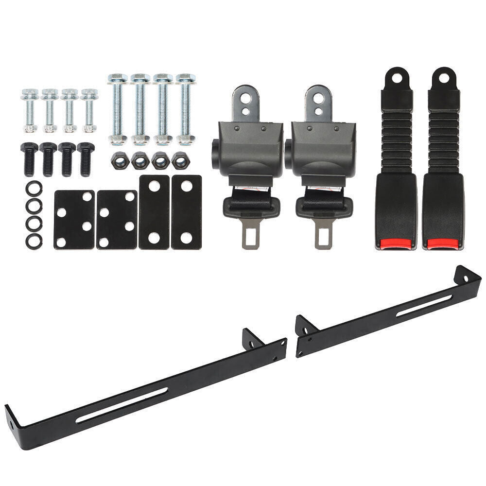 New 2 passenger Retractable Seat Belt & Bracket For E-Z-GO Yamaha Club Car Golf