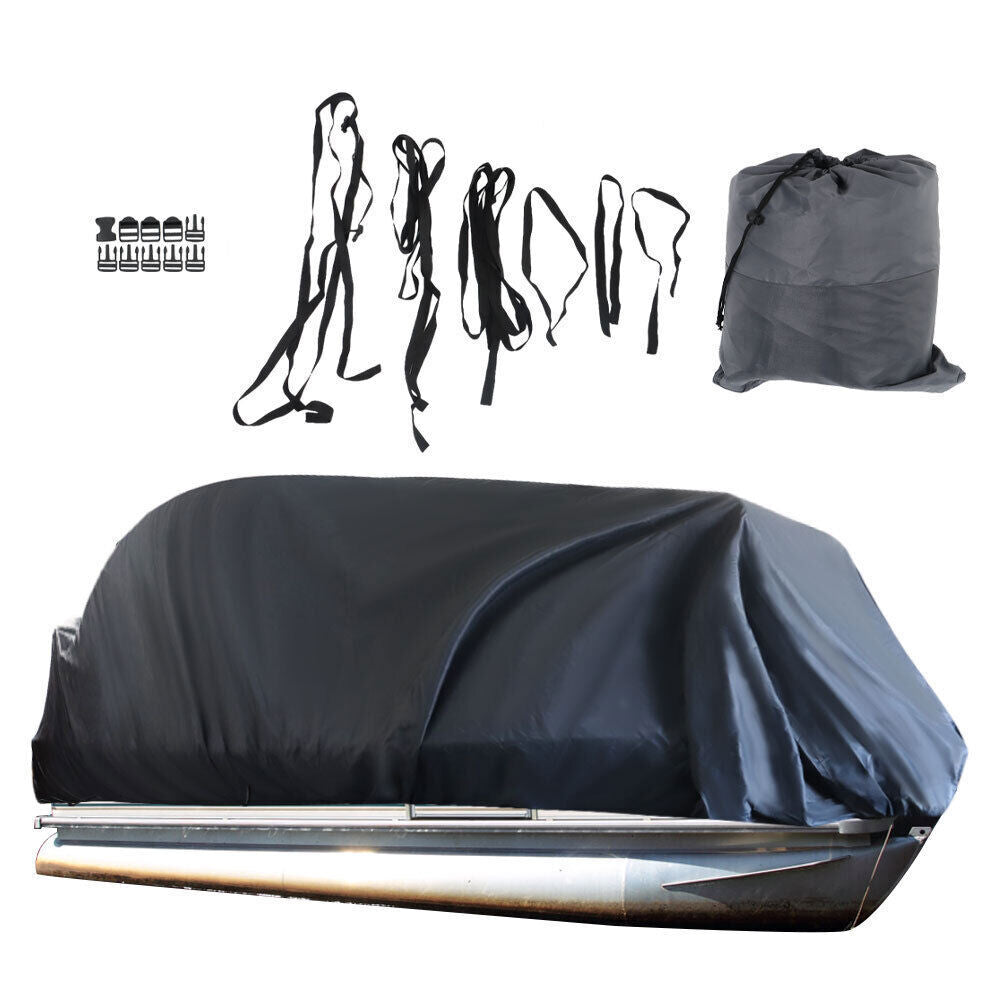 21-24ft Heavy Duty Trailerable Waterproof Boat Cover Fishing Ski Beam Gray