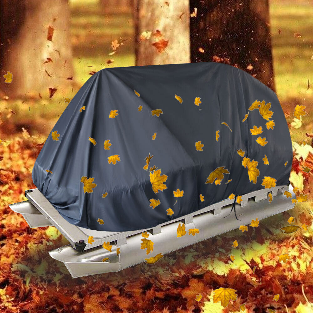 21-24ft Heavy Duty Trailerable Waterproof Boat Cover Fishing Ski Beam Gray