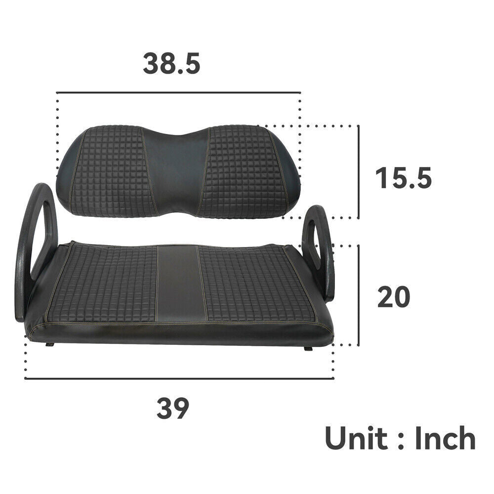 For Club Car Precedent Front Seat Cover Kit Black Golf Carts-No Stapler Required
