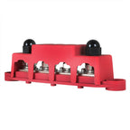 4 Way Terminal Junction Block Busbar 3/8" 250 amp 12v with Cover - Red New