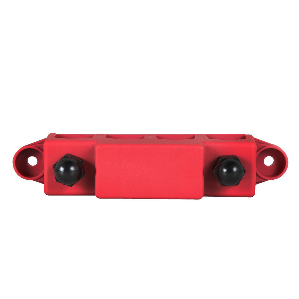 4 Way Terminal Junction Block Busbar 3/8" 250 amp 12v with Cover - Red New