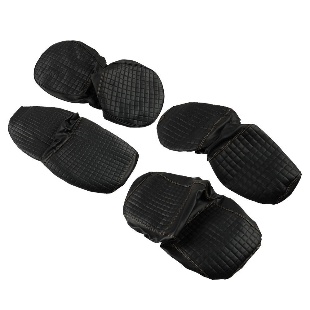 4Pcs Golf Carts Seat Covers Front & Rear For Yamaha Drive/Drive 2 2007-Up Black