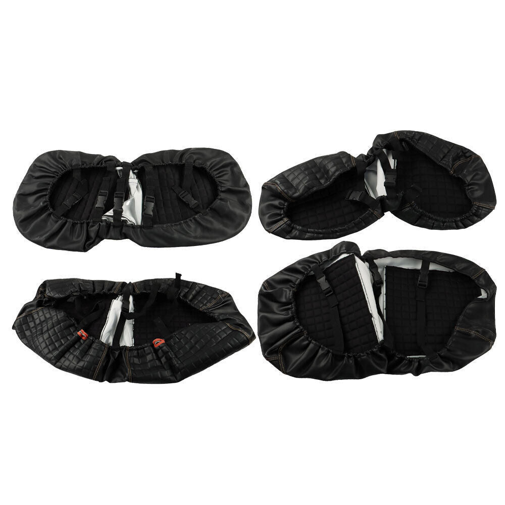 4Pcs Golf Carts Seat Covers Front & Rear For Yamaha Drive/Drive 2 2007-Up Black