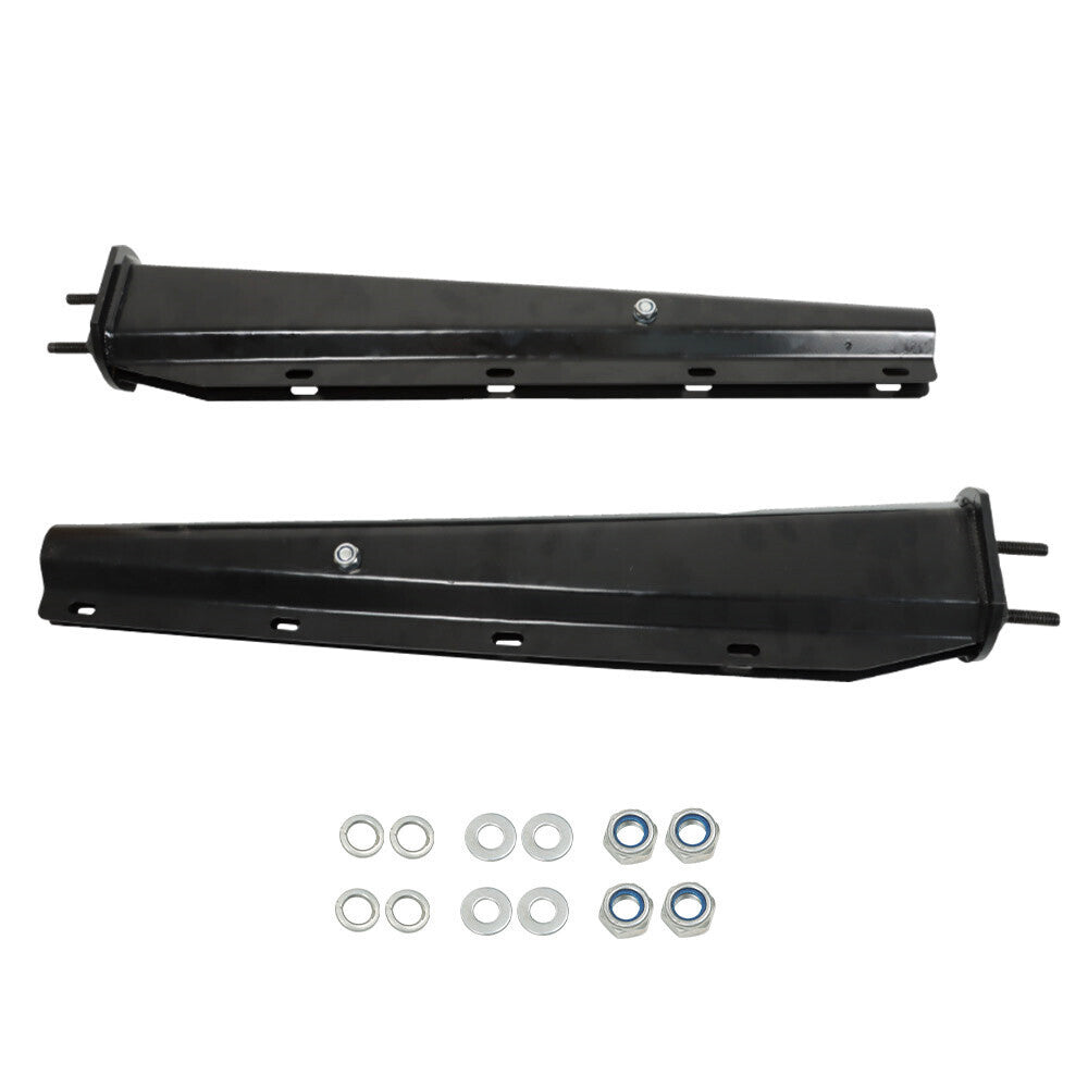 Mud Flap Hangers Black Steel Straight 30" Pair 2.5" Semi Truck Spring Loaded