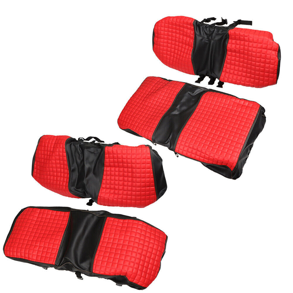 Red Color Golf Carts Front And Rear Seat Covers For Club Car Precedent 2004-Up