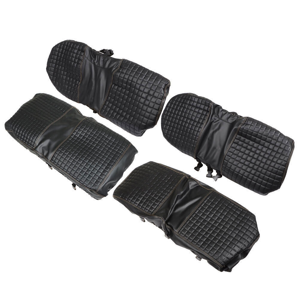 4Pcs Black Front & Rear Seat Covers For EZGO Medalist TXT 1994-2013 Golf Carts