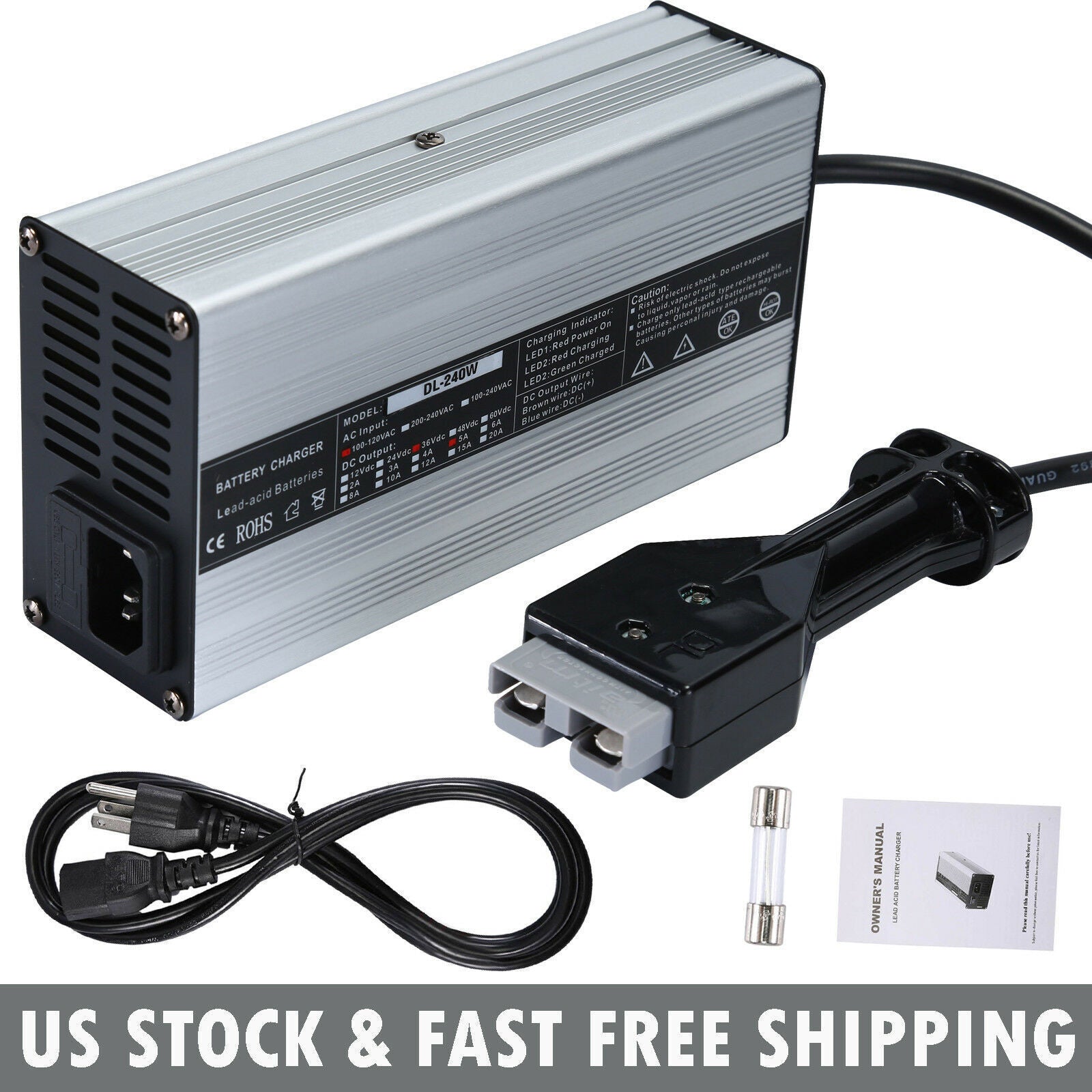 36 Volt 36V Golf Cart Battery Charger for MARATHON SB50 EZ GO Club Car US 83-94