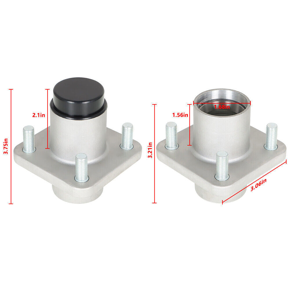 Front Hub Assembly Wheel Hub ×2 For EZGO TXT/ Medalist G/E Golf Cart 1976-2001.5