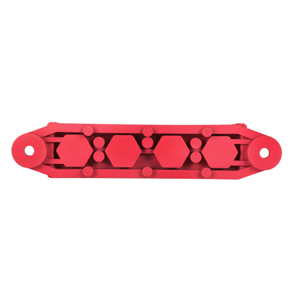 New 4 Way Terminal Junction Block Busbar 3/8" 250 amp 12v with Cover - Red