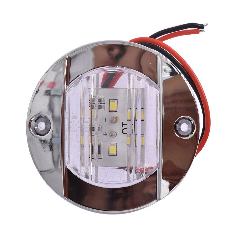 4X Cabin Deck Walkway Courtesy Lights White Stern Light 3" Round Marine Boat LED