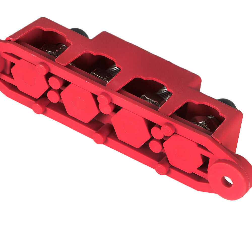 4 Post Busbar Bus Bar Power Distribution Red and Black Pair 12V 250A 3/8" New