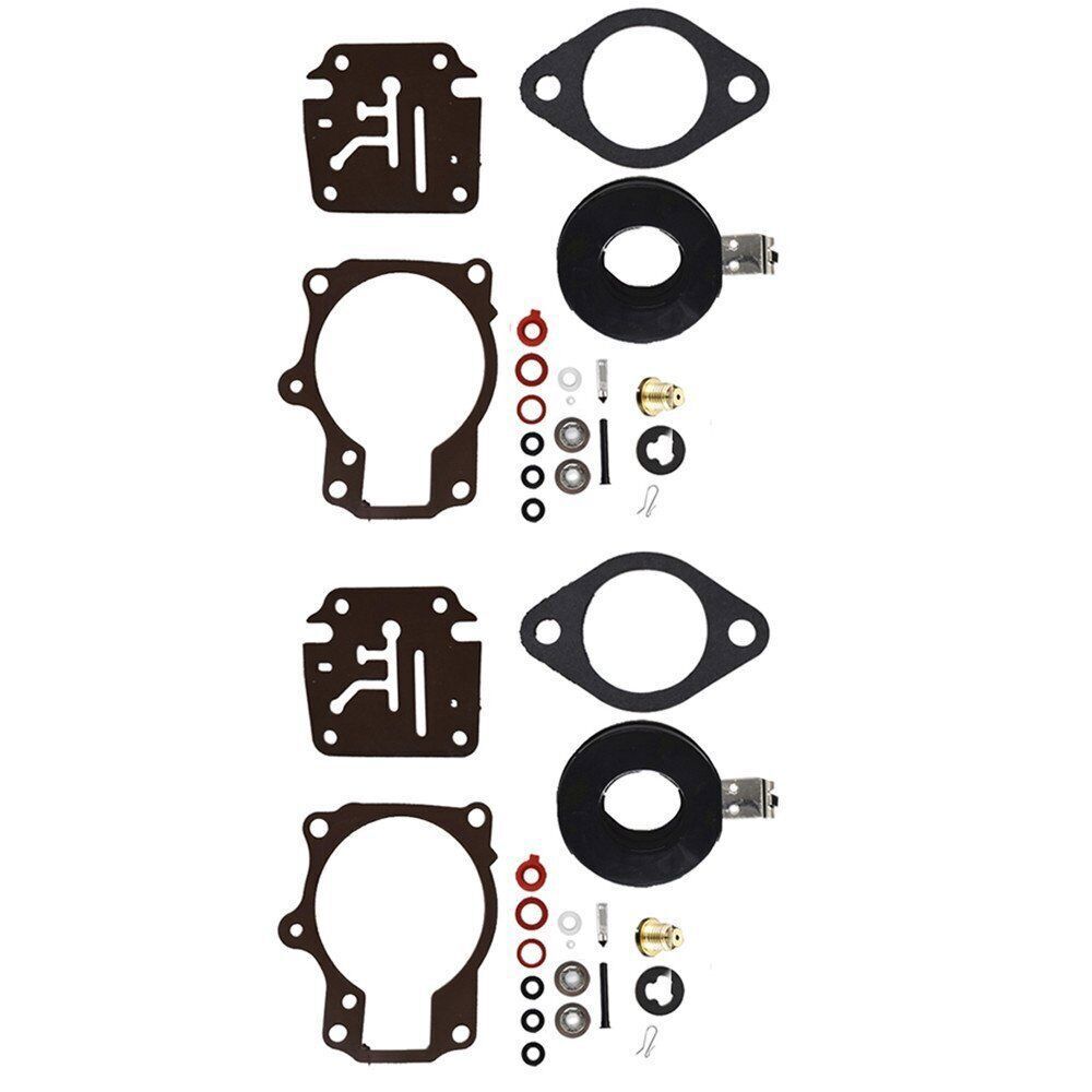 For Johnson Evinrude 50 55 60 HP 2pack Carburetor Carb Rebuild Kit W/Float