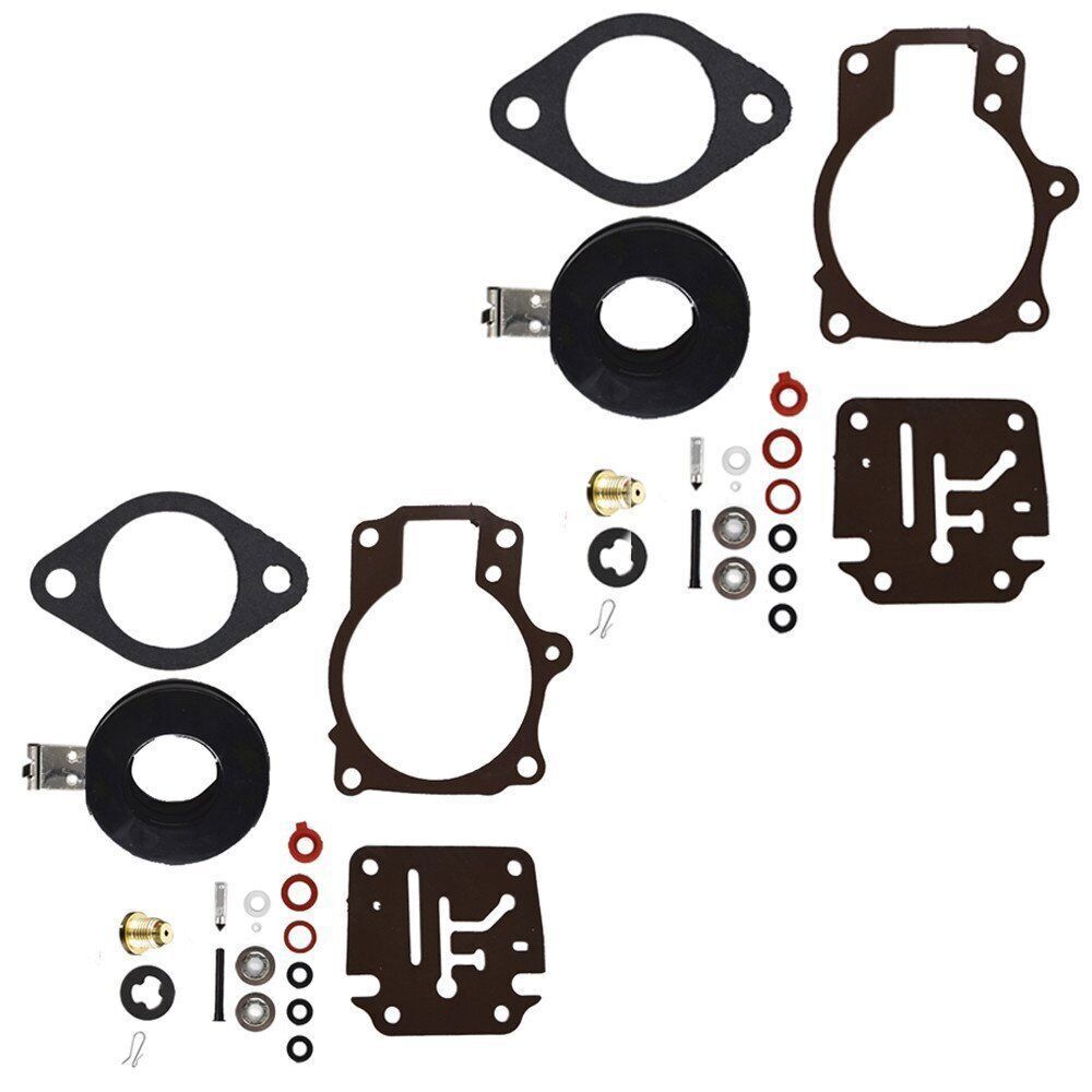 For Johnson Evinrude 50 55 60 HP 2pack Carburetor Carb Rebuild Kit W/Float