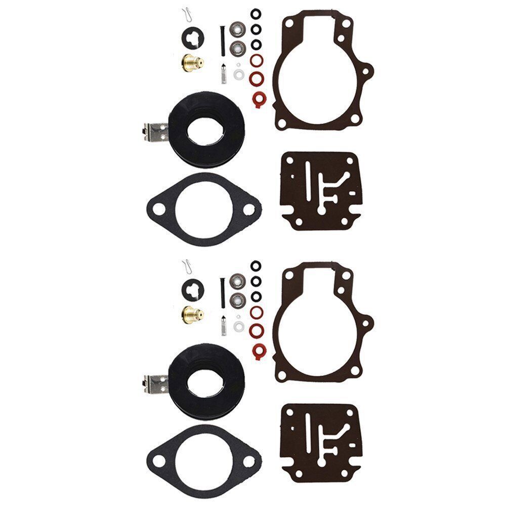 For Johnson Evinrude 50 55 60 HP 2pack Carburetor Carb Rebuild Kit W/Float