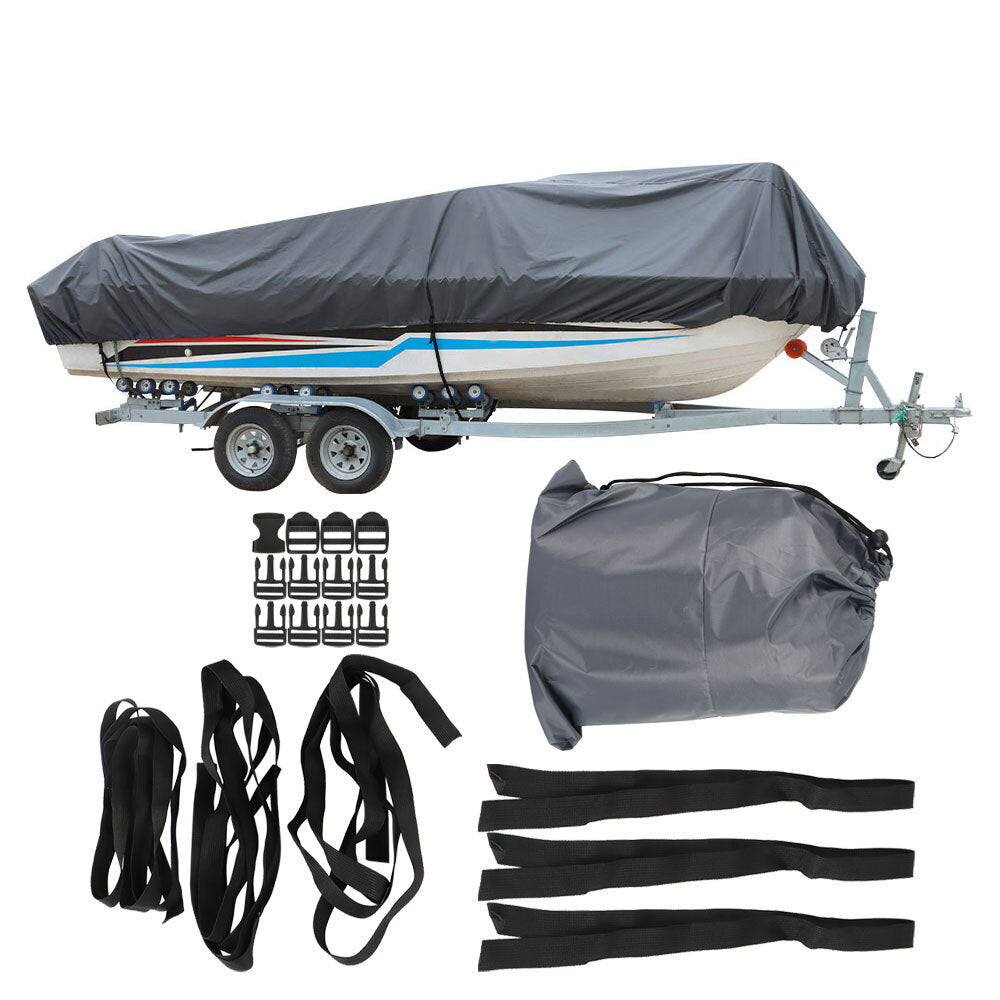 Heavy Duty Fabric Waterproof 90"  V Hull Boat Cover 14 15 16Ft  210D