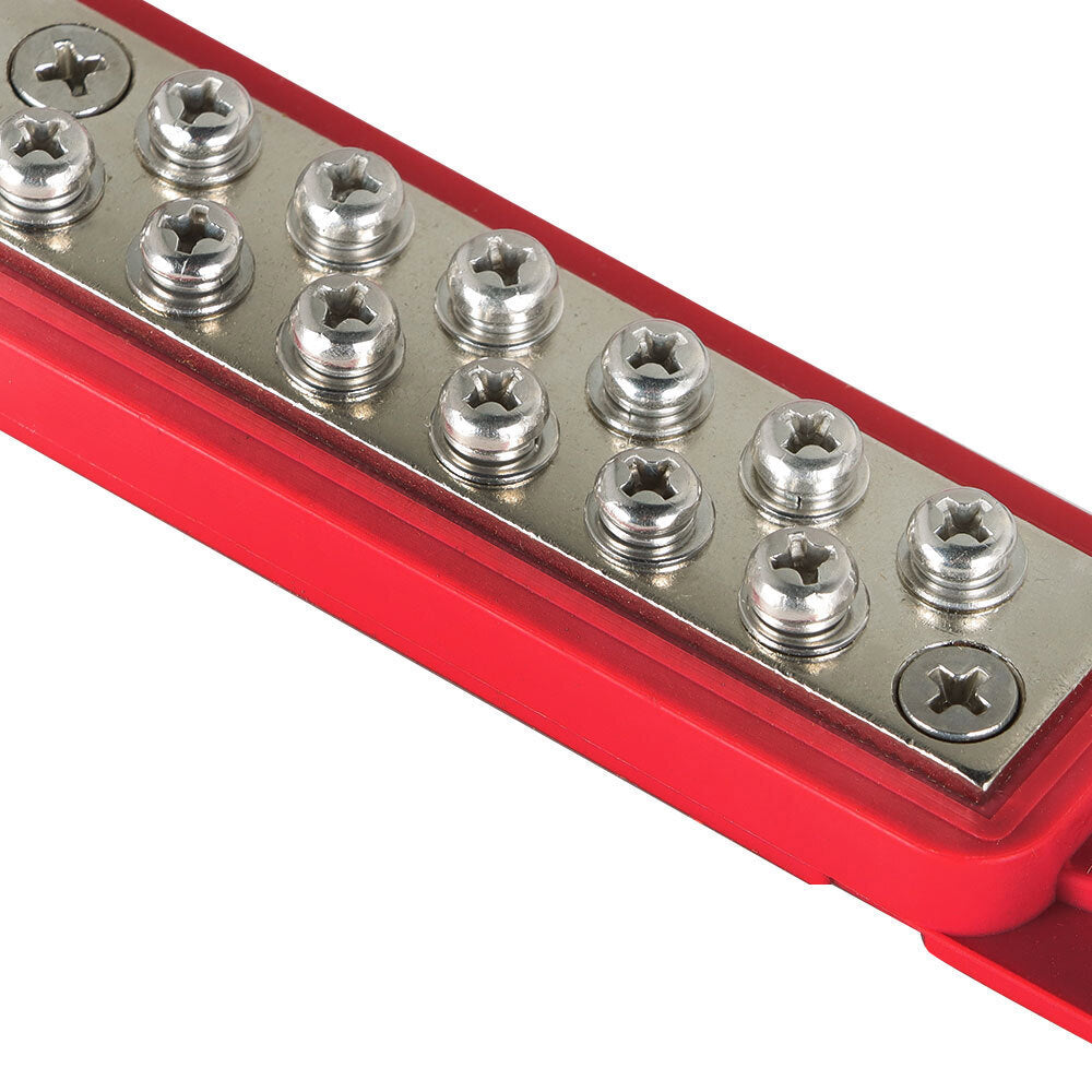 Pair Black & Red 180A 12V DC 12 Point Busbar Bus Bar Power Distribution Block