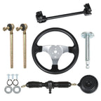 Steering Wheel Kit Gear Rack Pinion Shaft Tie Rod Assembly For ATV Go Kart Quad