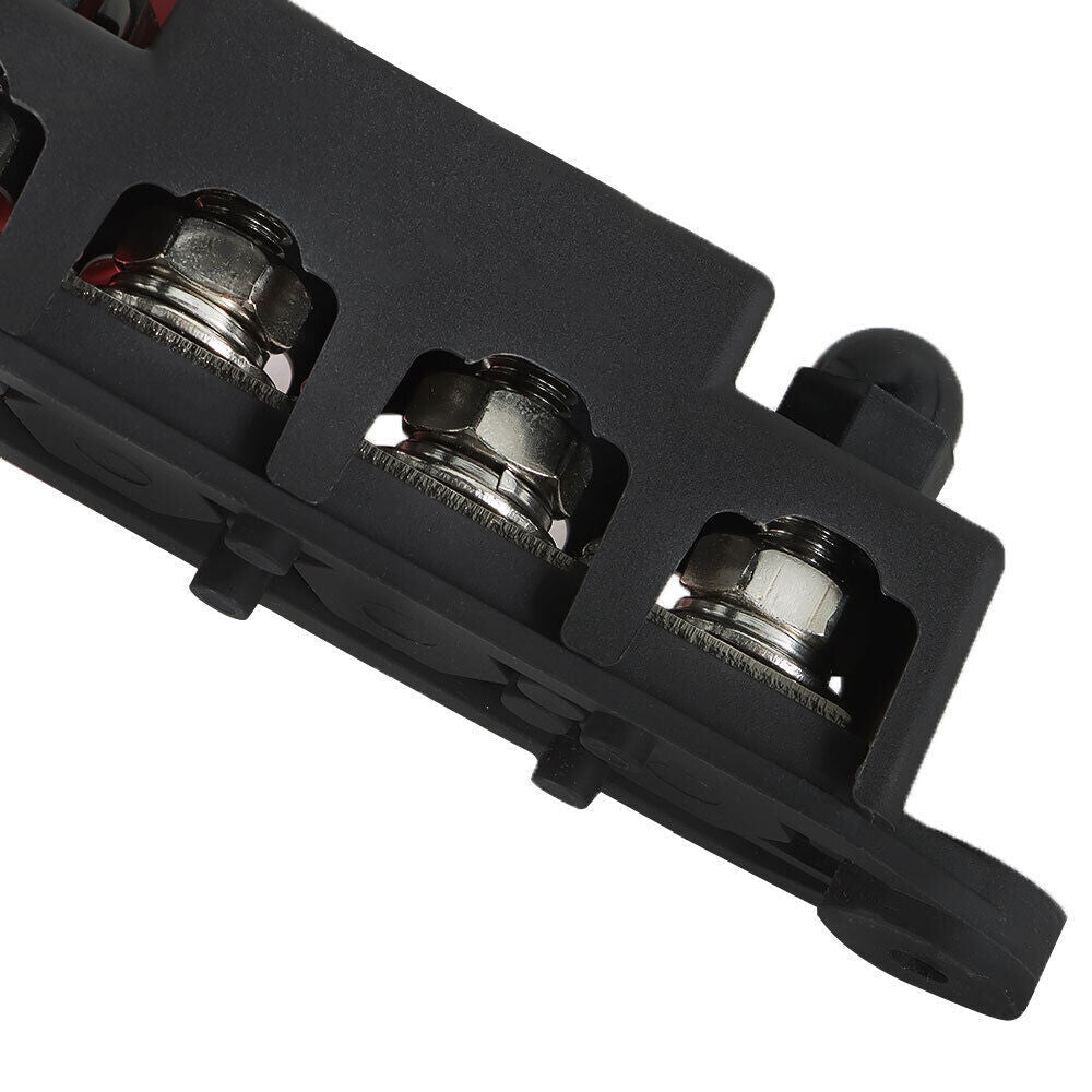 4 Post Busbar Bus Bar Power Distribution 12V 250A 3/8" Red and Black Pair New