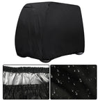 Black Waterproof Golf Cart Storage Cover 4 Passenger for EZGO Club Car Yamaha