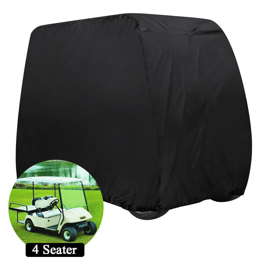 Black Waterproof Golf Cart Storage Cover 4 Passenger for EZGO Club Car Yamaha