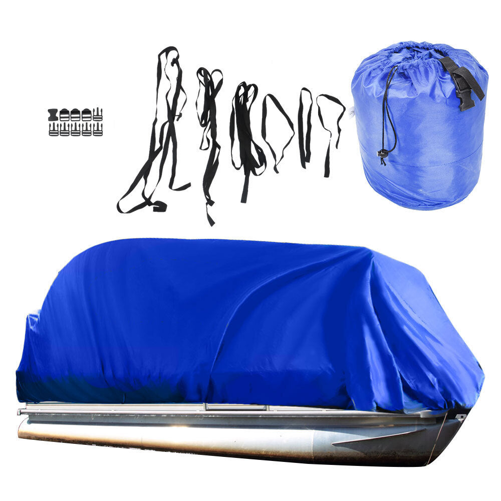 Dark Blue Boat Cover 21'-24' Waterproof Trailerable Heavy Duty Pontoon Beam 102"
