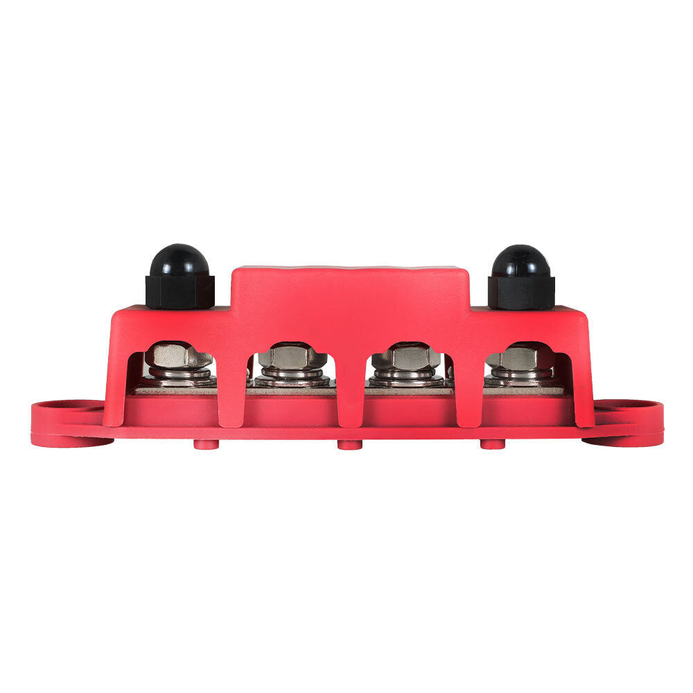 4 Way Terminal Junction Block Busbar 3/8" 250 amp 12v with Cover - Red