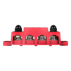 4 Way Terminal Junction Block Busbar 3/8" 250 amp 12v with Cover - Red