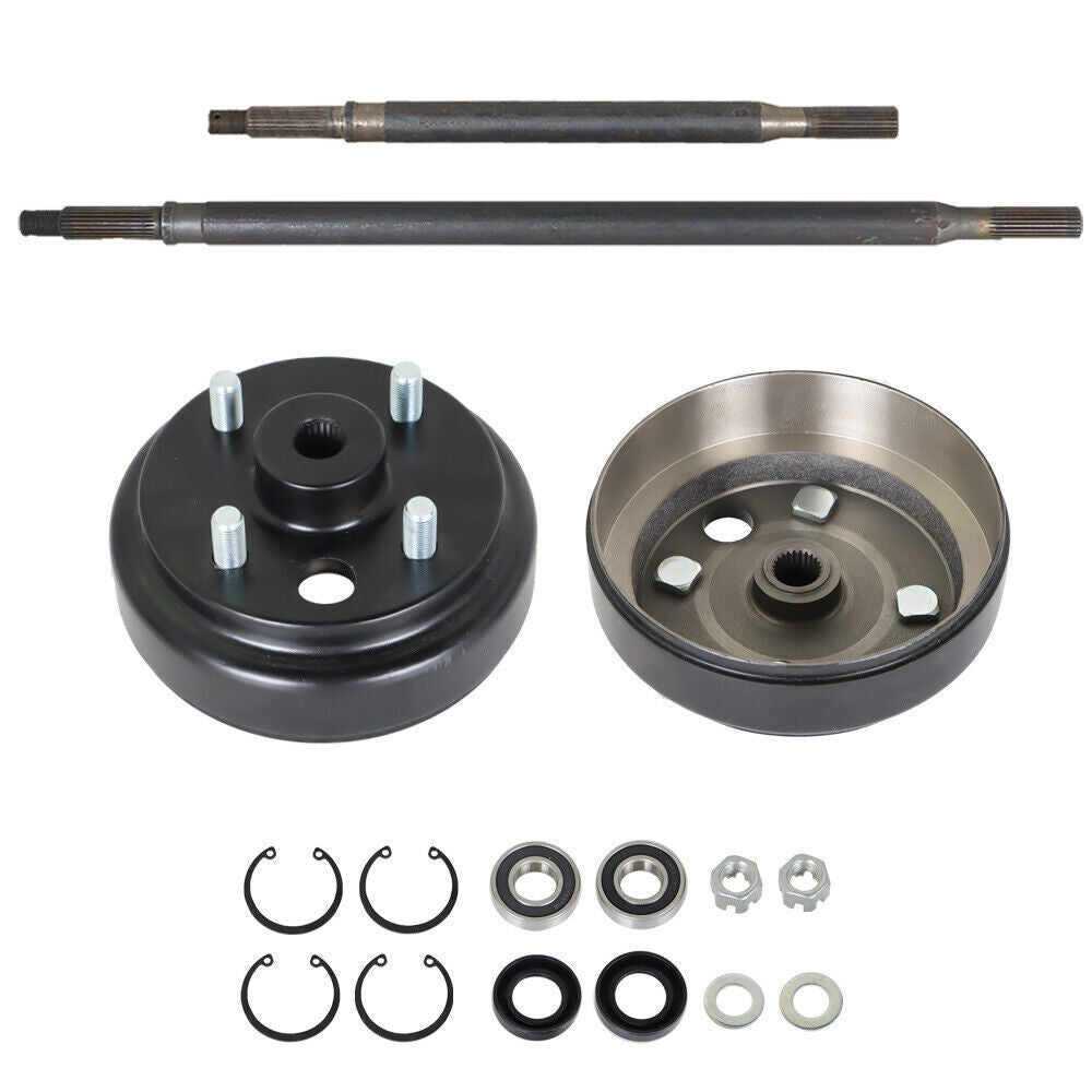 Rear Axle and Brake Hub Drum Assembly Kit For E-Z-GO Elec 1982-Up Golf Cart