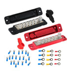 Black & Red Pair 12 Point Busbar Bus Bar Power Distribution Block 180A 12V DC