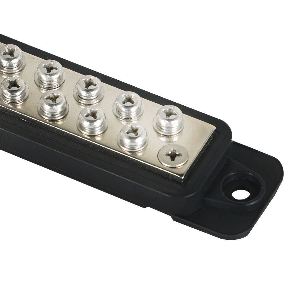 Black & Red Pair 12 Point Busbar Bus Bar Power Distribution Block 180A 12V DC