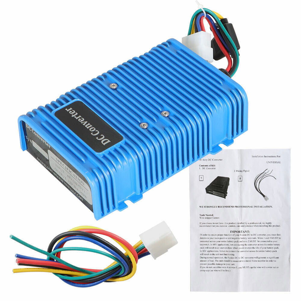 30A Golf Cart 36/48V to 12V Voltage Reducer Converter For Club Car E-Z-GO Yamaha