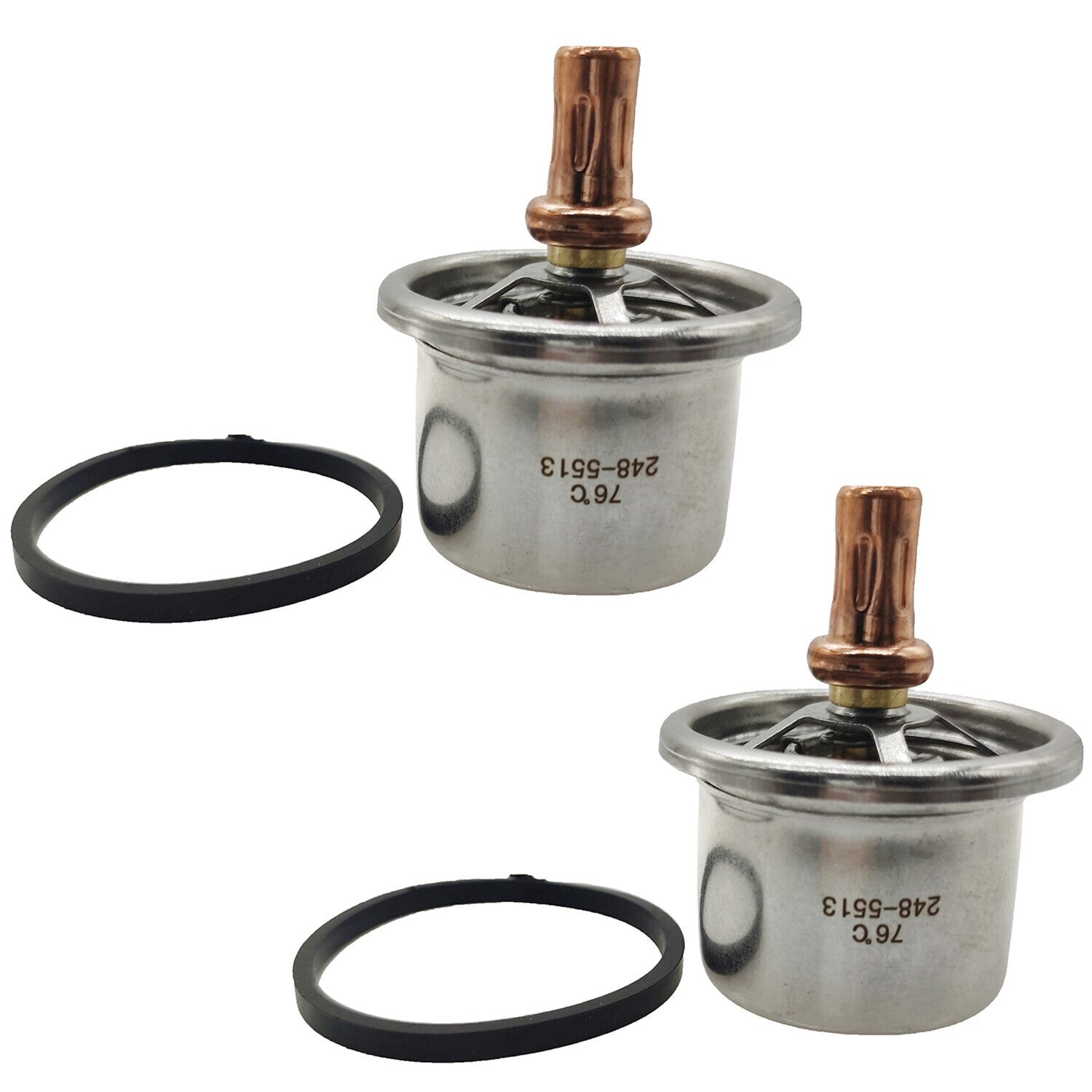2X 76℃ 168.8℉ Regulator Thermostat 248-5513 6I4950 4W4794 for Caterpillar AD55