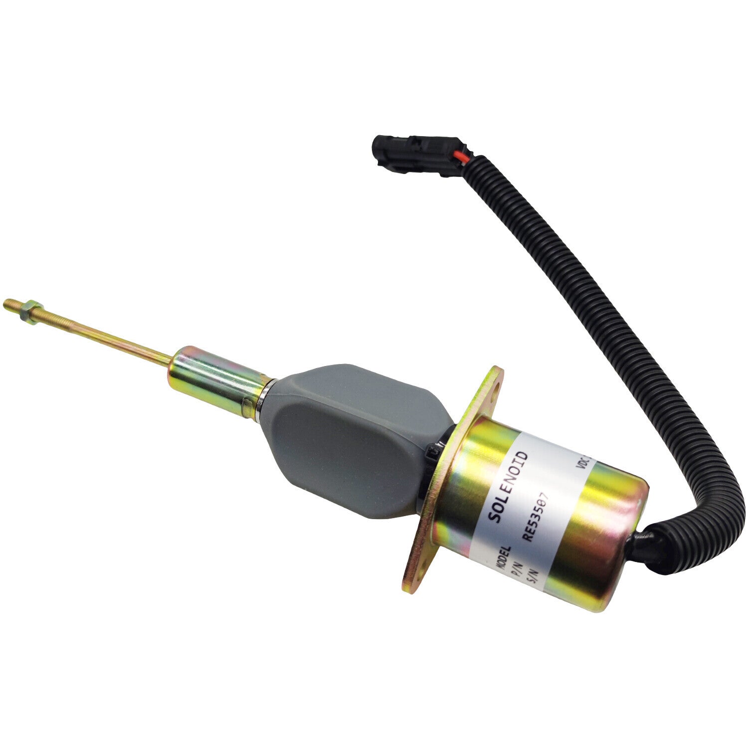 RE53507 Fuel Shutoff Solenoid 12V for John Deere 4955 4560 4760 4960 644G Loader